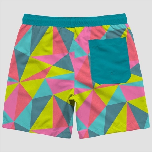 Men's Floral Print Swim Shorts - Turquoise Blue L new - Picture 2 of 5